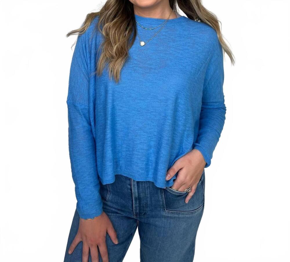 NEW STITCHDROP sandcastle sweater in tranquil blue